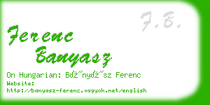 ferenc banyasz business card